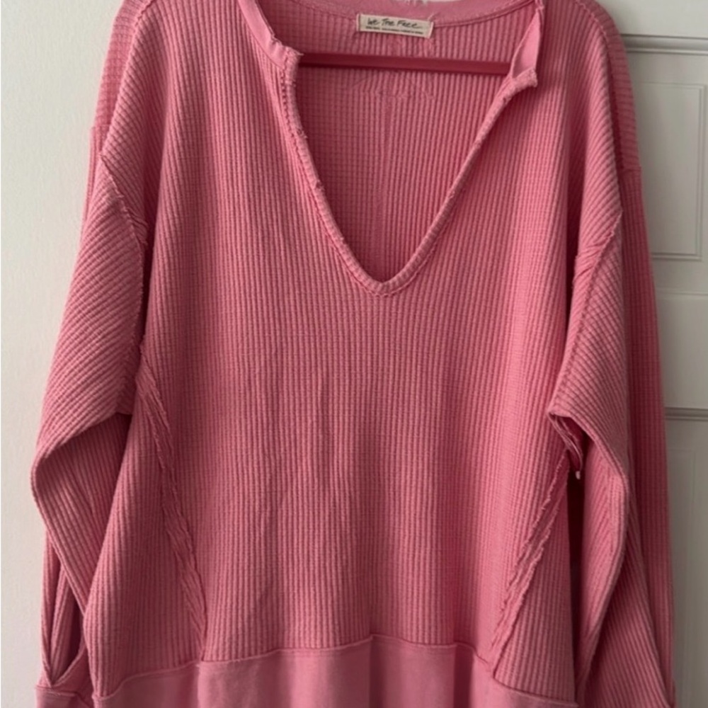 NWOT Free People We The Free Buttercup thermal in Strawberry Crème - Picture 4 of 5